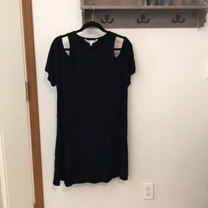 Cupcake and cashmere black mini dress, cold shoulder, size large